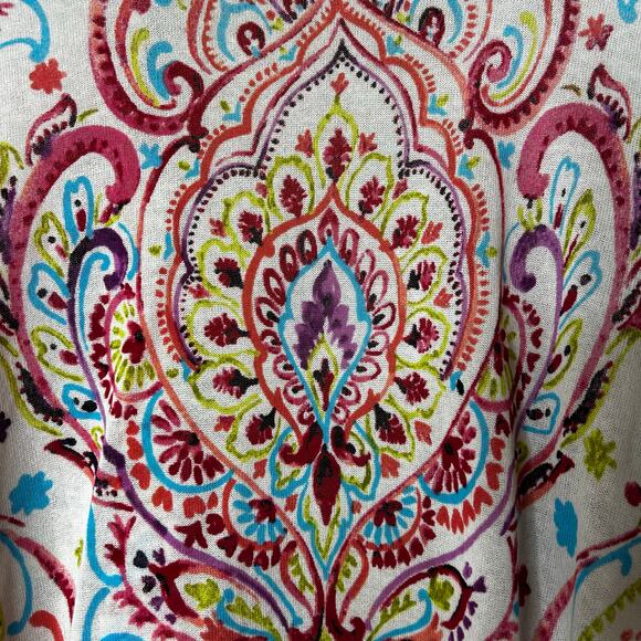 Chicos NWT Cardigan Size 3 XL Paisley Bright Colors Open Front Cotton Nylon - Picture 4 of 9